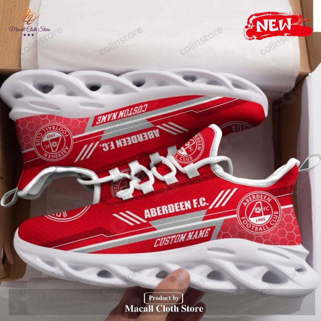 Personalized Name Aberdeen F.C Running Sports Shoes For Men Women Football Fan Max Soul Sneakers