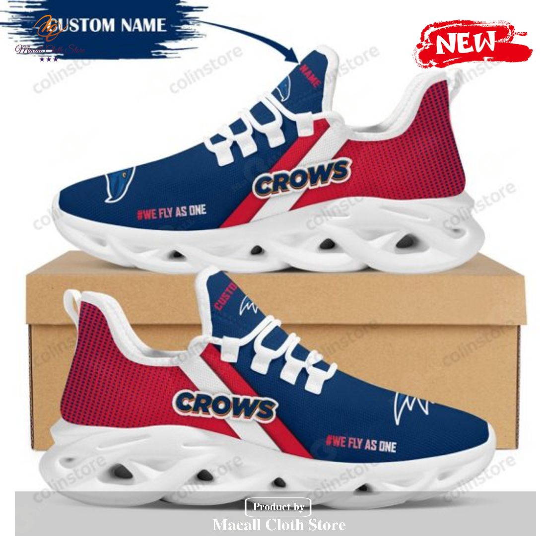 Personalized Name Adelaide Crows Running Sports Shoes For Men Women AFL Max Soul Sneakers