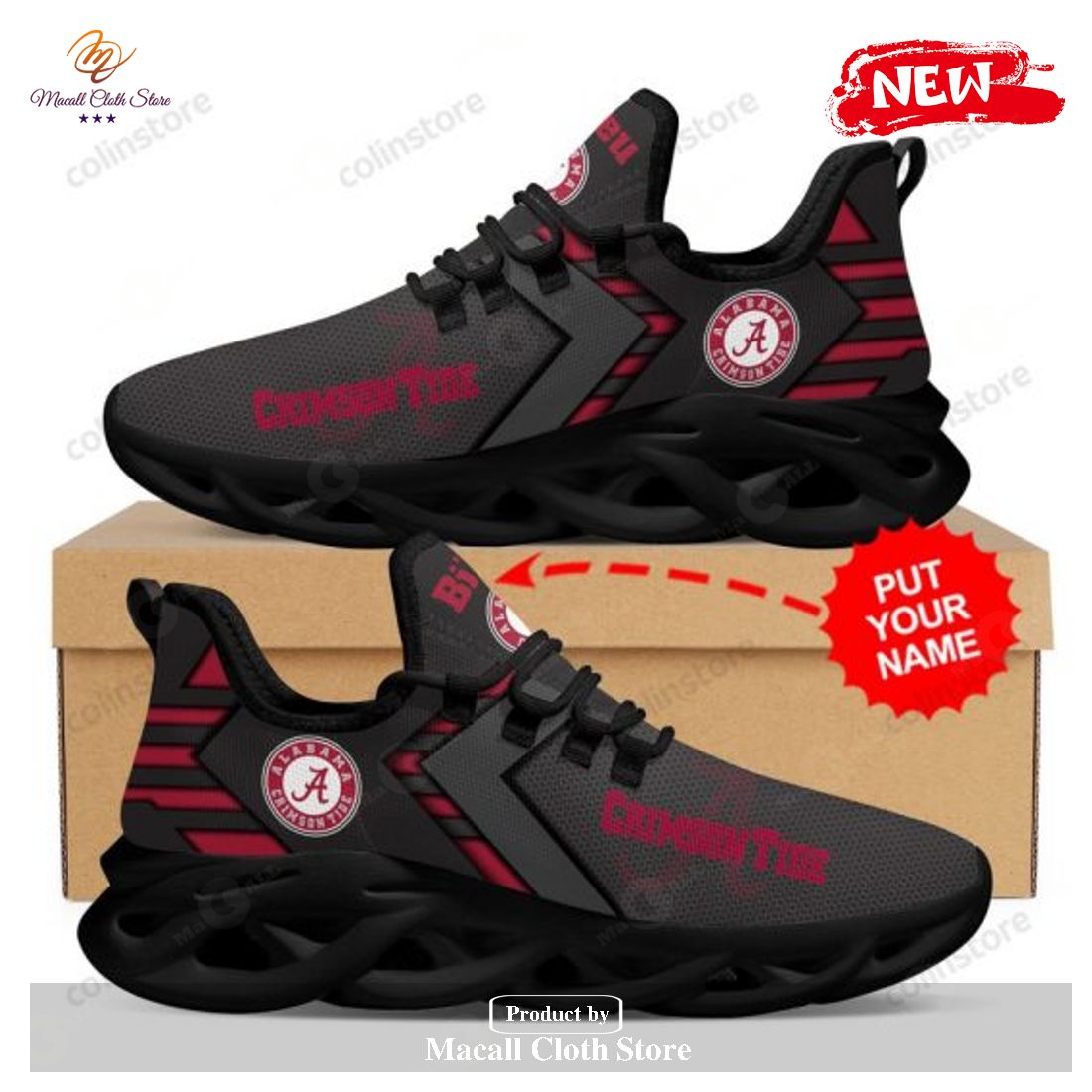Personalized Name Alabama Crimson Tide For Men Women Running Max Soul Sneakers Personalized Name Alabama Crimson Tide For Men Women Running Max Soul Sneakers