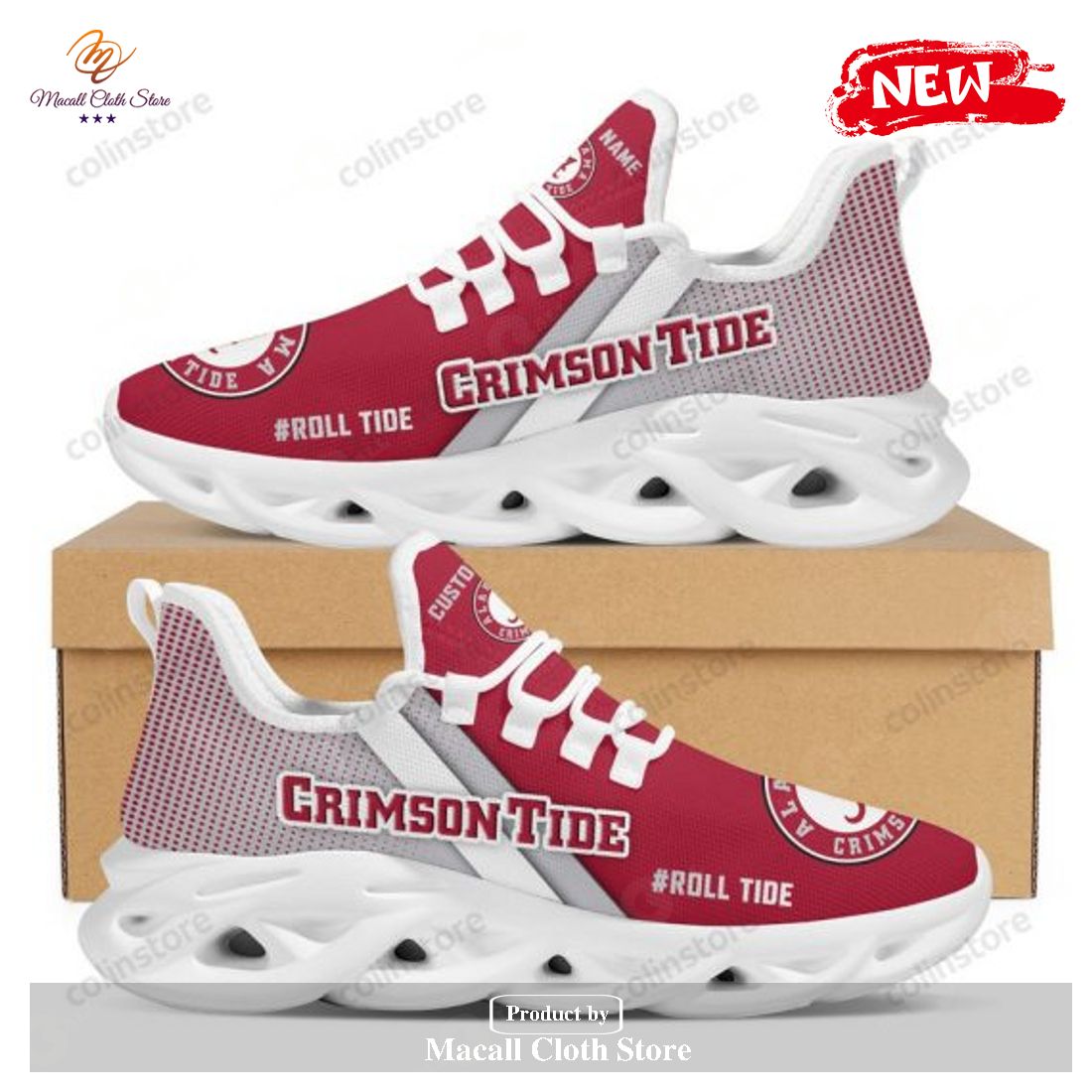 Personalized Name Alabama Crimson Tide Running Sports Shoes For Men Women  NCAA University Of Alabama Max Soul Sneakers - Macall Cloth Store -  Destination for fashionistas