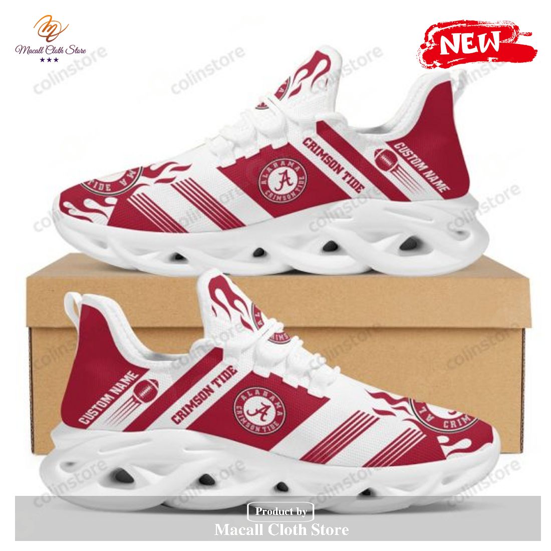 Personalized Name Alabama Crimson Tide Running Sports Shoes University Of  Alabama Max Soul Sneakers - Macall Cloth Store - Destination for  fashionistas