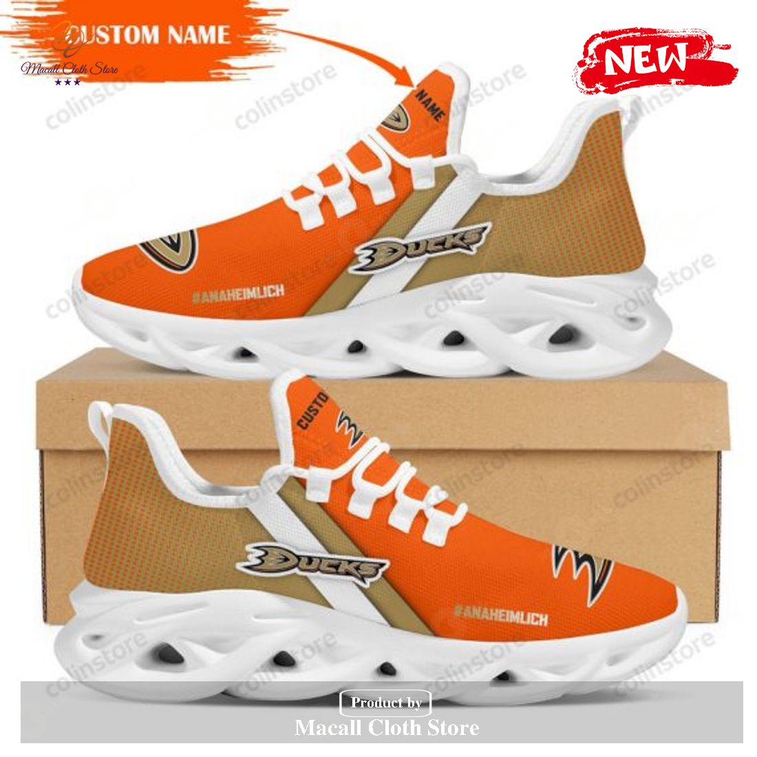 Anaheim Ducks Custom Name Max Soul Sneakers Men And Women Running Shoes For  Football Fan - Freedomdesign