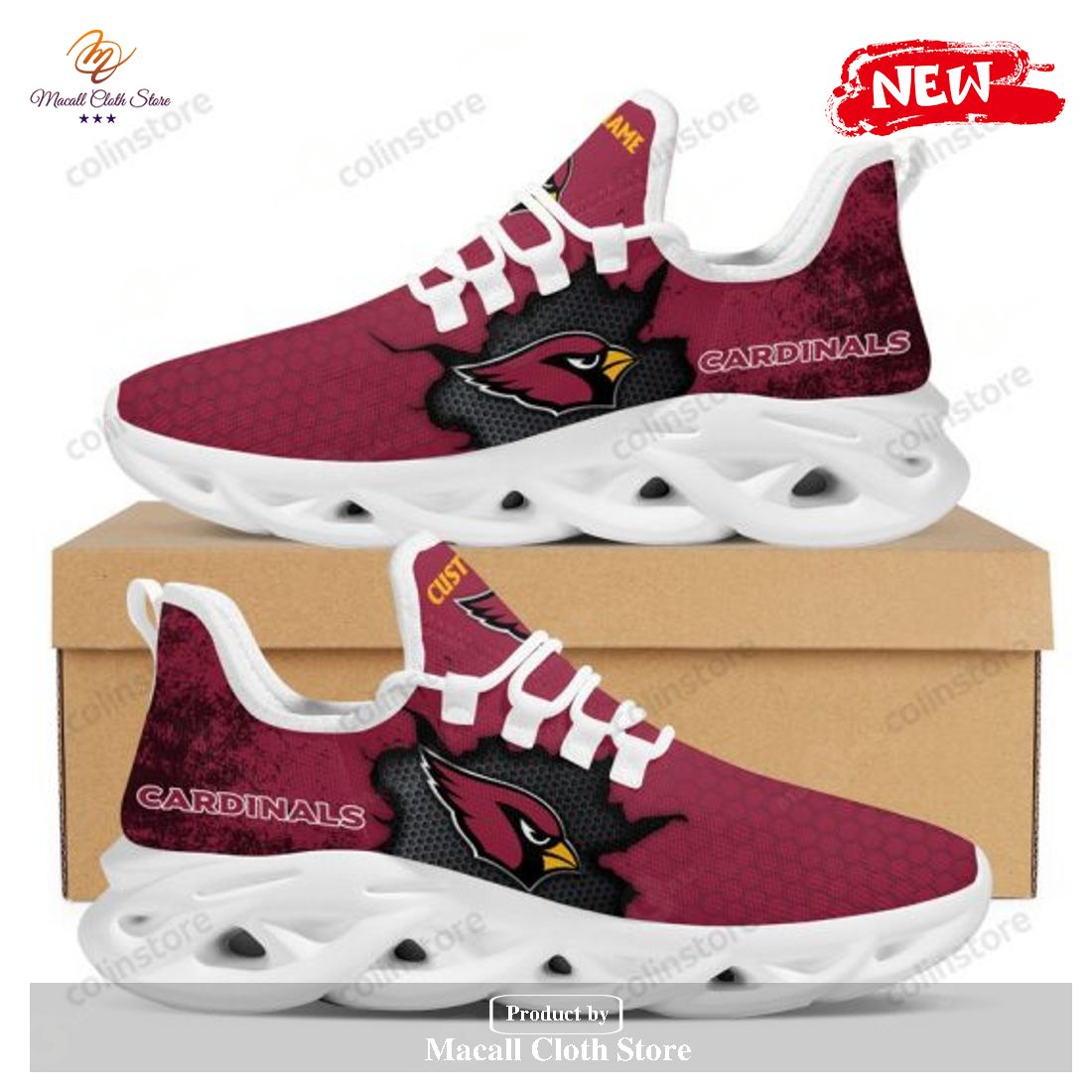Personalized Name Arizona Cardinals Cracked Design Trending Max Soul Clunky Max Soul Sneakers Personalized Name Arizona Cardinals Cracked Design Trending Max Soul Clunky Max Soul Sneakers