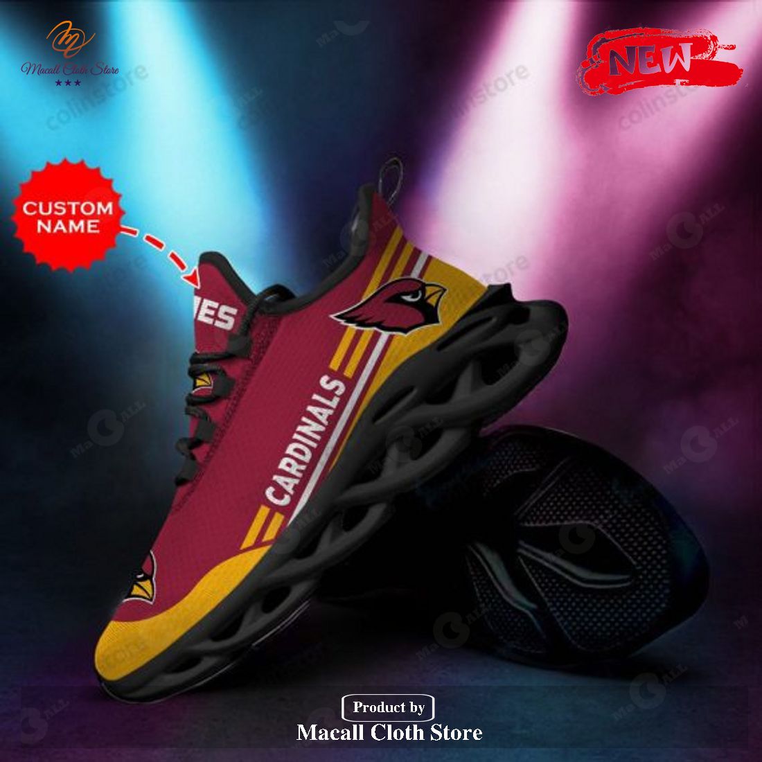 Personalized Name Arizona Cardinals For Fan Sports Running  Max Soul Sneakers