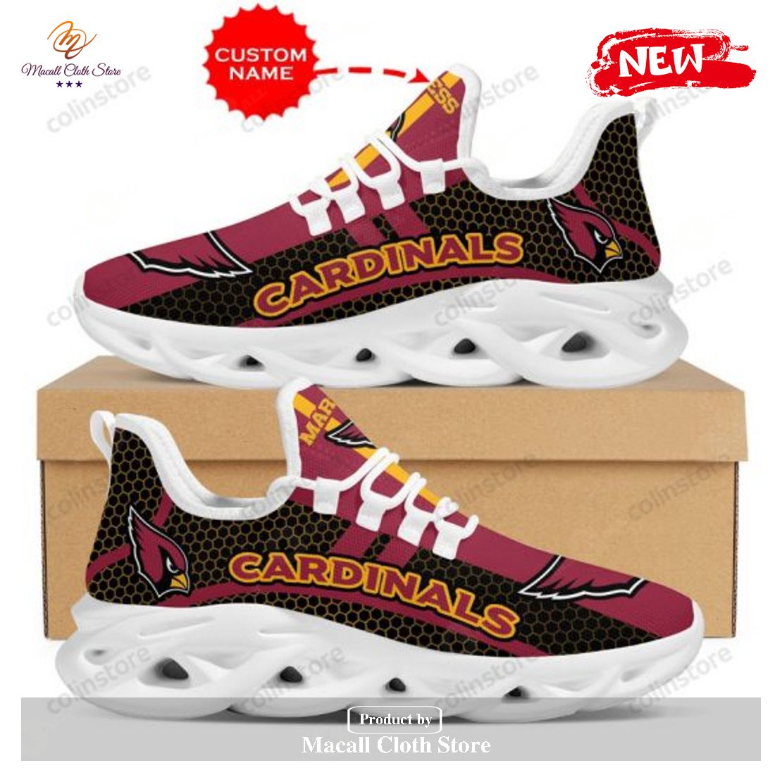 Personalized Name Arizona Cardinals Hot Luxury NFL Max Soul Sneakers Personalized Name Arizona Cardinals Hot Luxury NFL Max Soul Sneakers