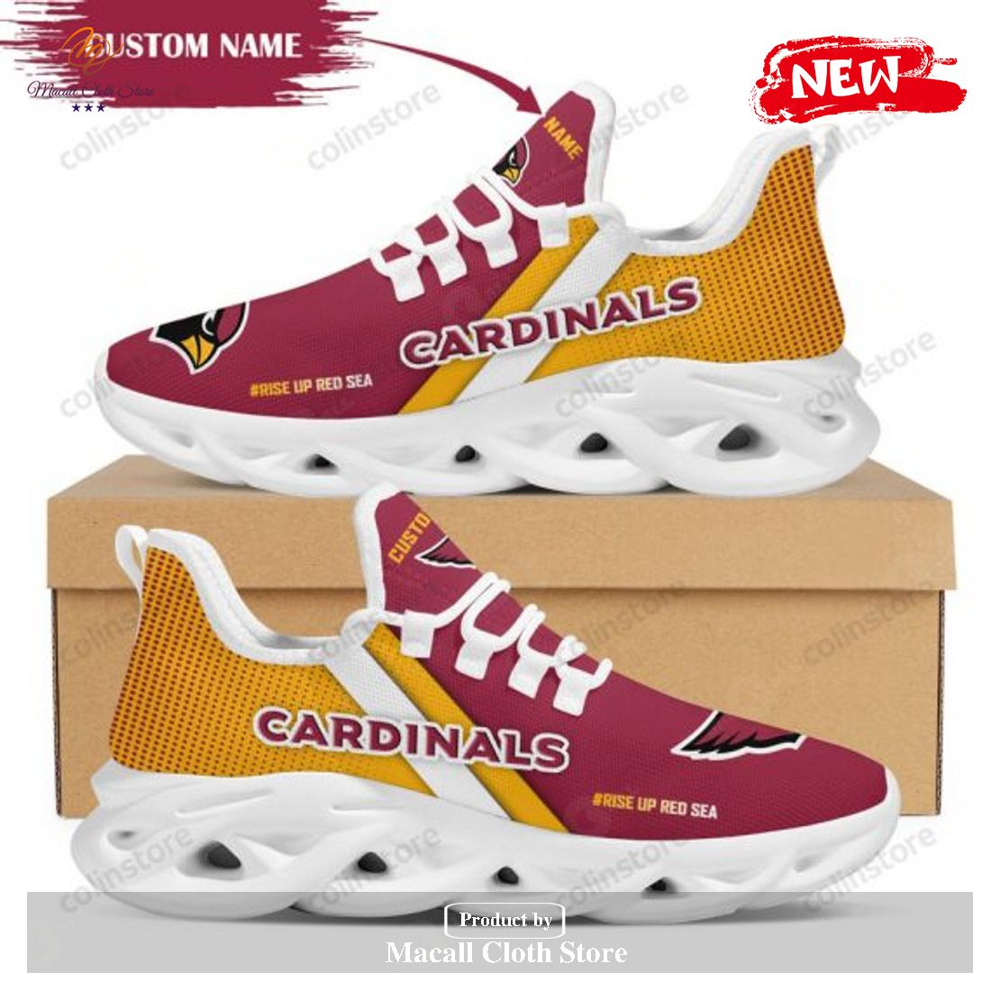 Personalized Name Arizona Cardinals Running Hot Design Max Soul Sneakers Personalized Name Arizona Cardinals Running Hot Design Max Soul Sneakers
