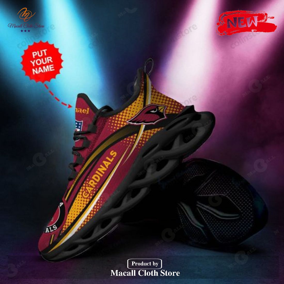 Personalized Name Arizona Cardinals Running Hot For Fan Max Soul Sneakers Personalized Name Arizona Cardinals Running Hot For Fan Max Soul Sneakers
