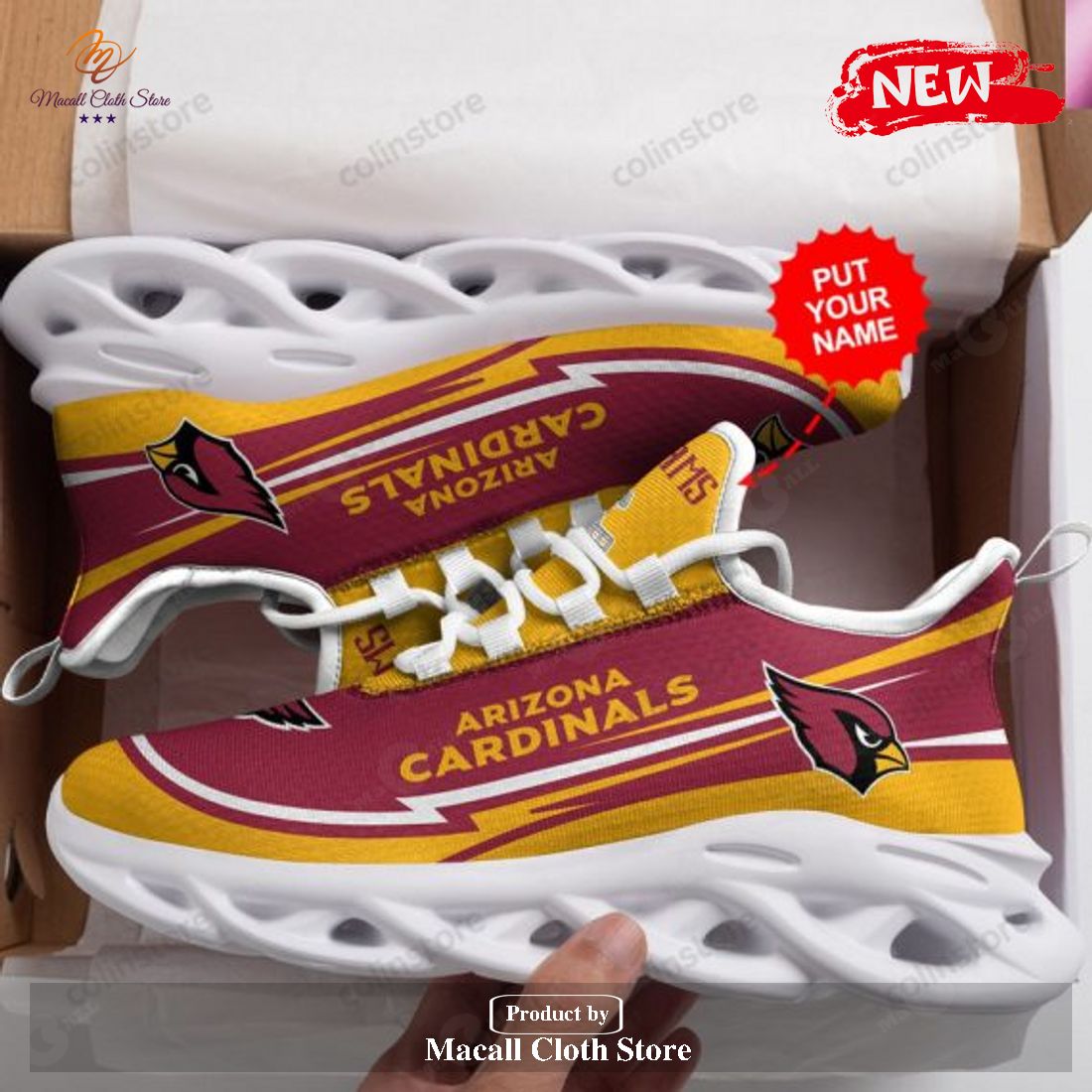 Personalized Name Arizona Cardinals Running Sports Shoes Hot Design Max Soul Sneakers Personalized Name Arizona Cardinals Running Sports Shoes Hot Design Max Soul Sneakers
