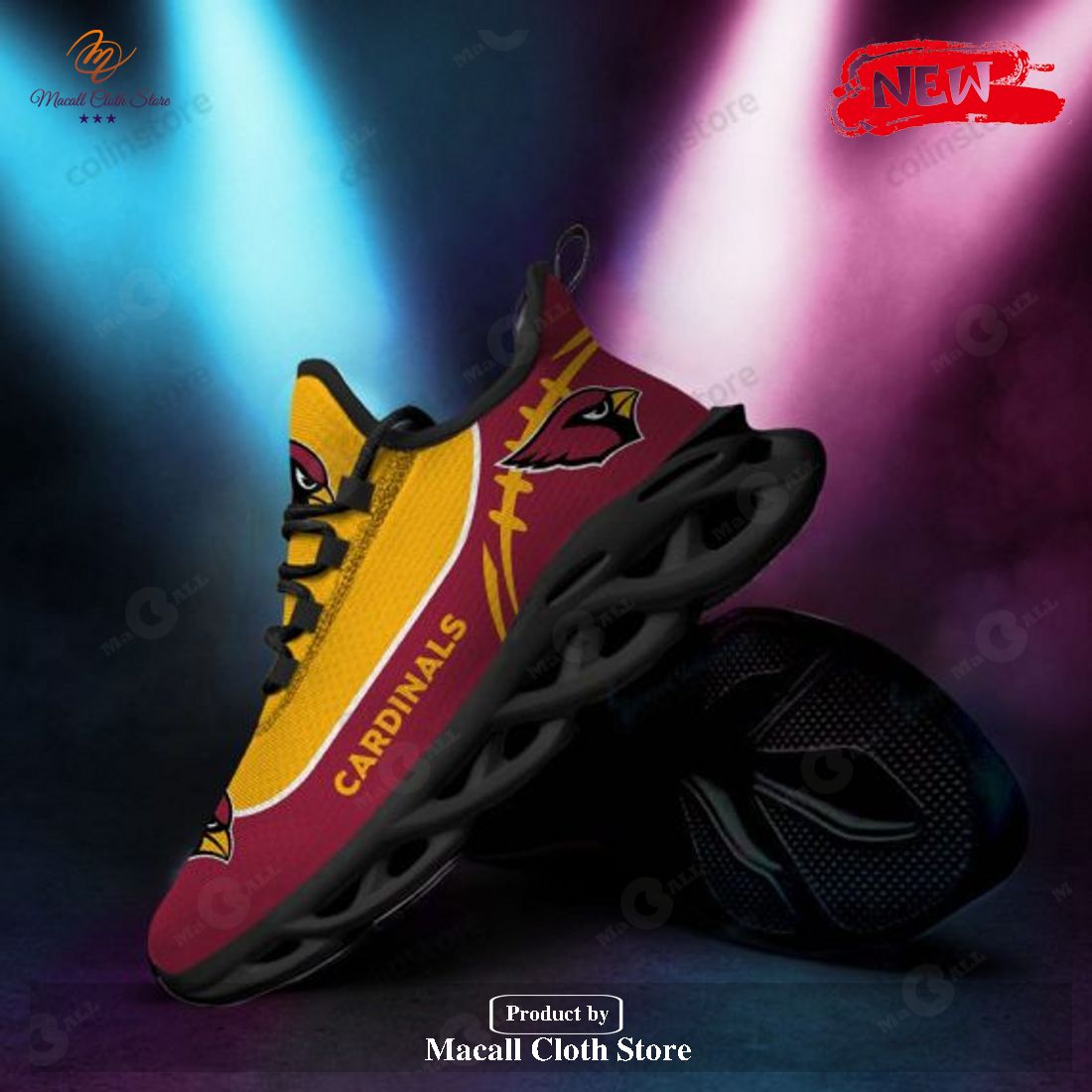 Personalized Name Arizona Cardinals Team Yellow Running Sports Shoes For Men Women Max Soul Sneakers Personalized Name Arizona Cardinals Team Yellow Running Sports Shoes For Men Women Max Soul Sneakers
