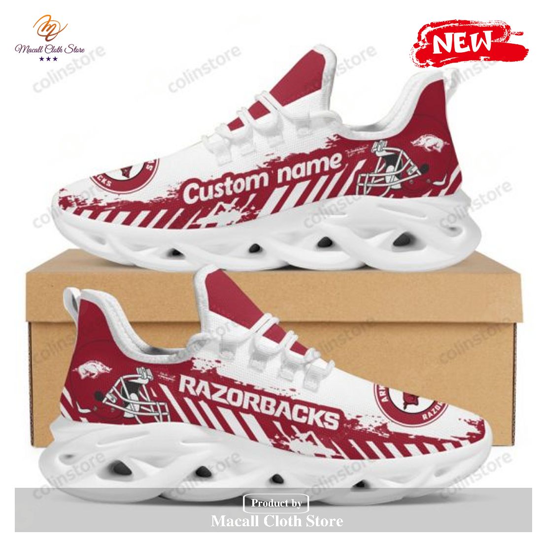 Personalized Name Arkansas Razorbacks American Football Team Helmet For Fans Max Soul Sneaker Shoes