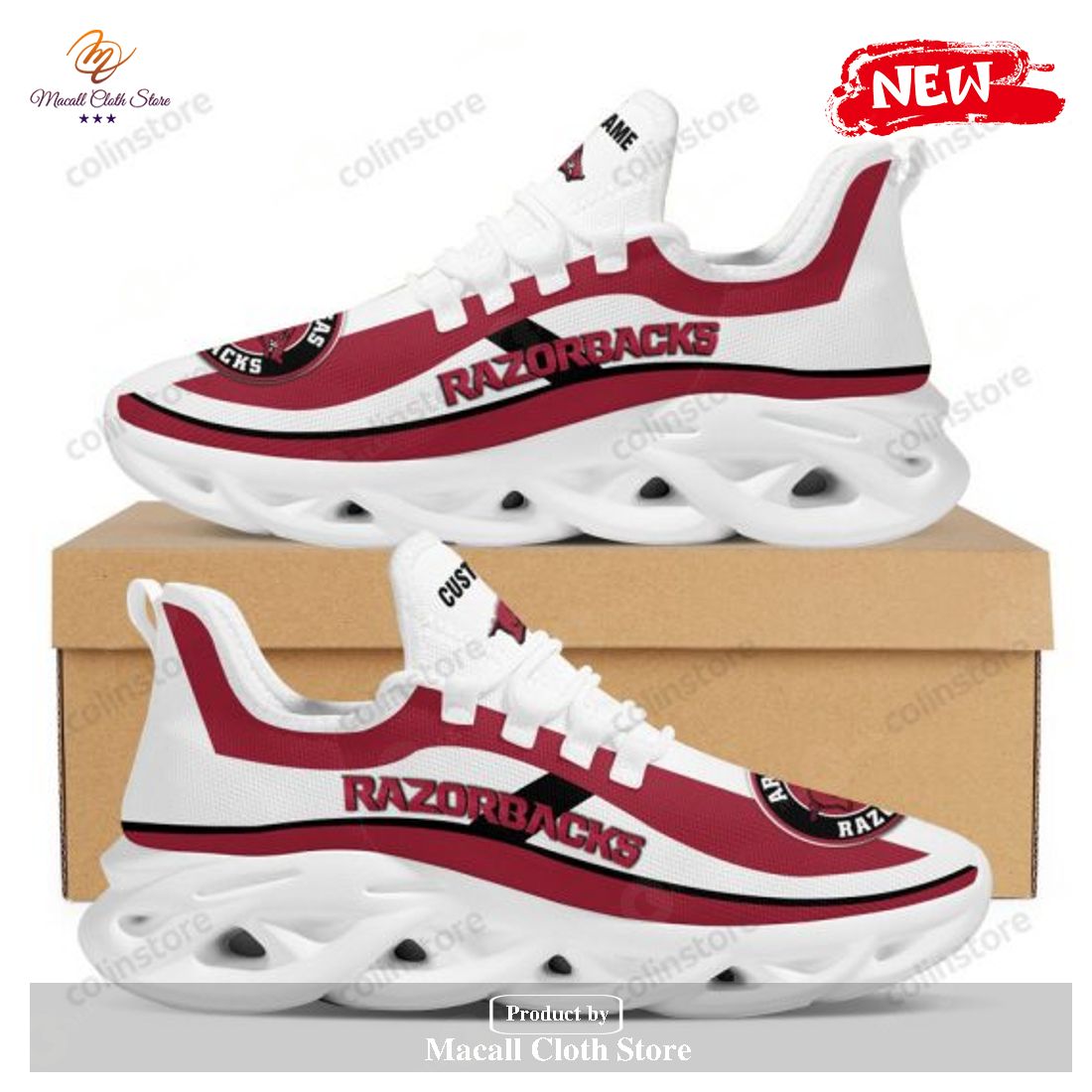 Personalized Name Arkansas Razorbacks Football Team Running For Men Women Max Soul Sneaker Shoes