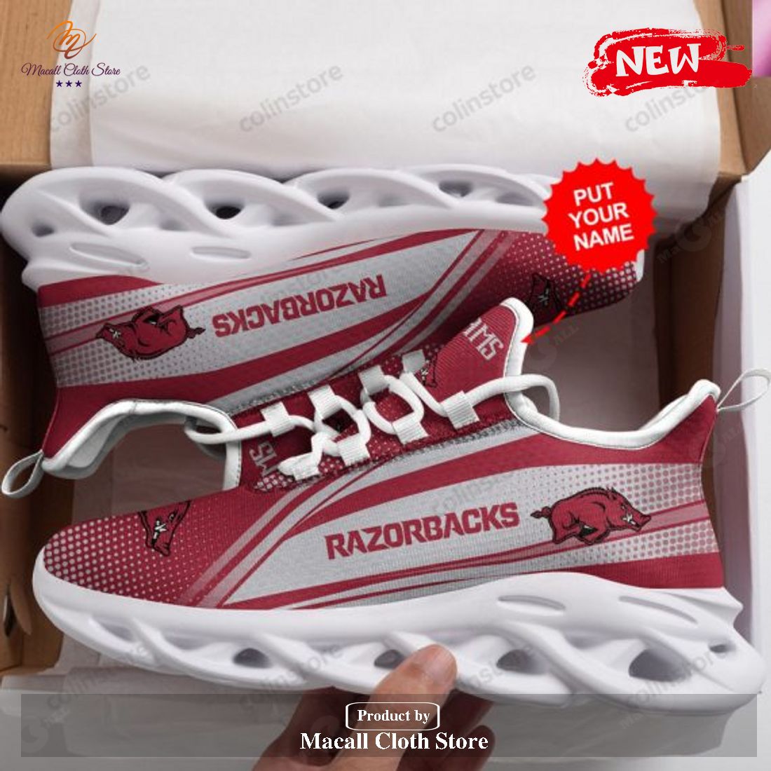 Personalized Name Arkansas Razorbacks For Fan Running Sports Shoes For Men Women Max Soul Sneaker Shoes