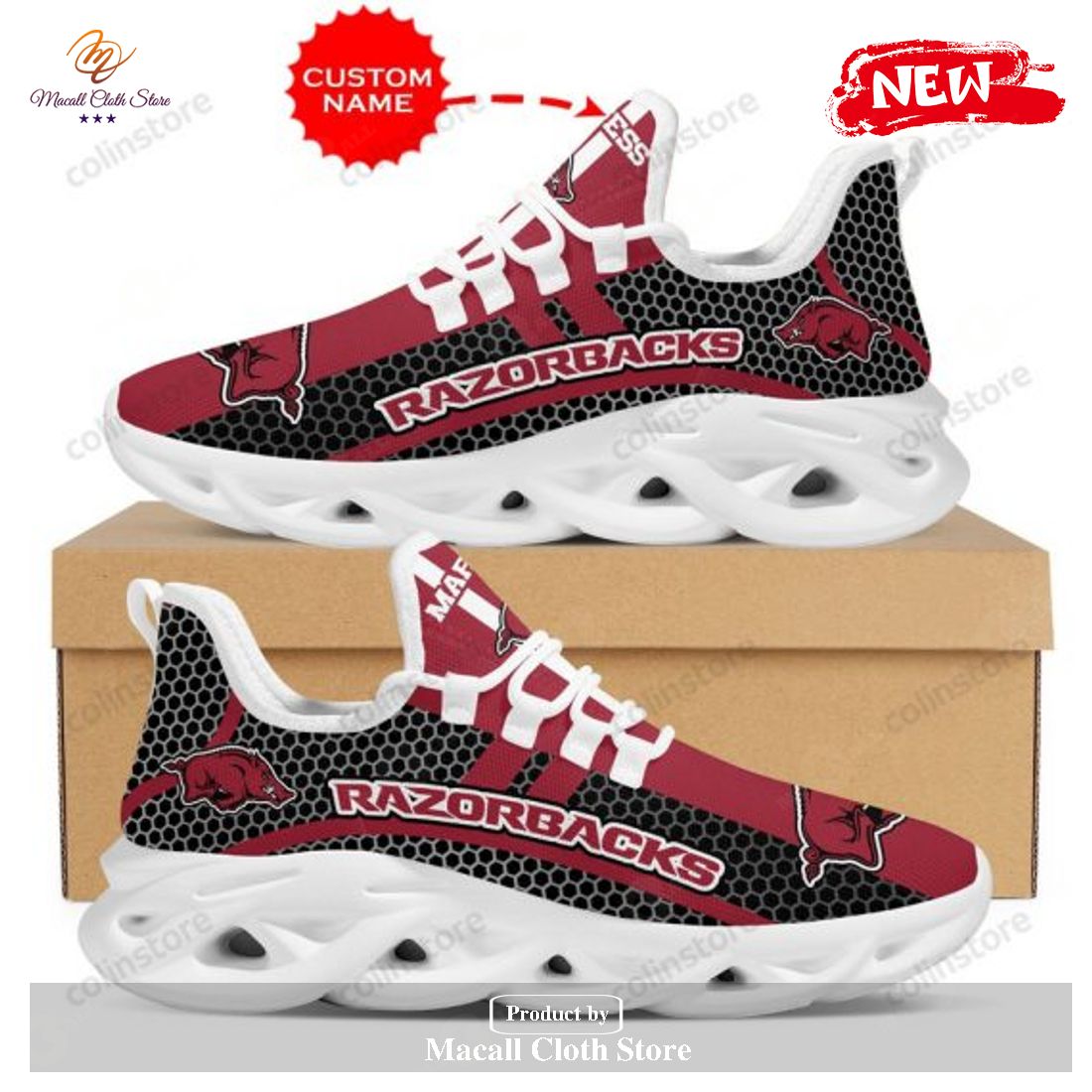 Personalized Name Arkansas Razorbacks Shoes Luxury Design NCAA1 Max Soul Sneaker Shoes