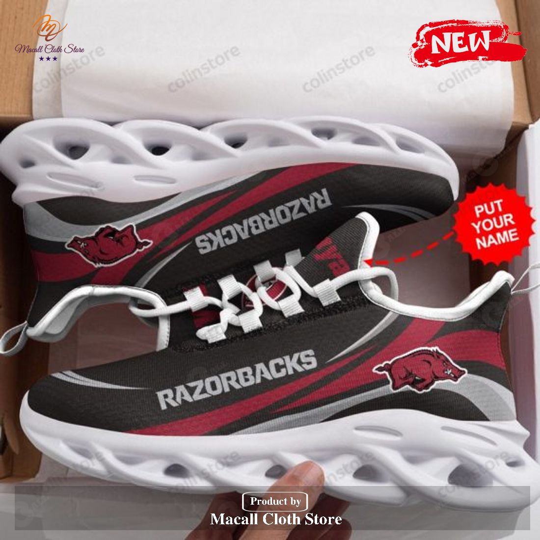 Personalized Name Arkansas Razorbacks Trending Design Running Sports Shoes Max Soul Sneaker Shoes