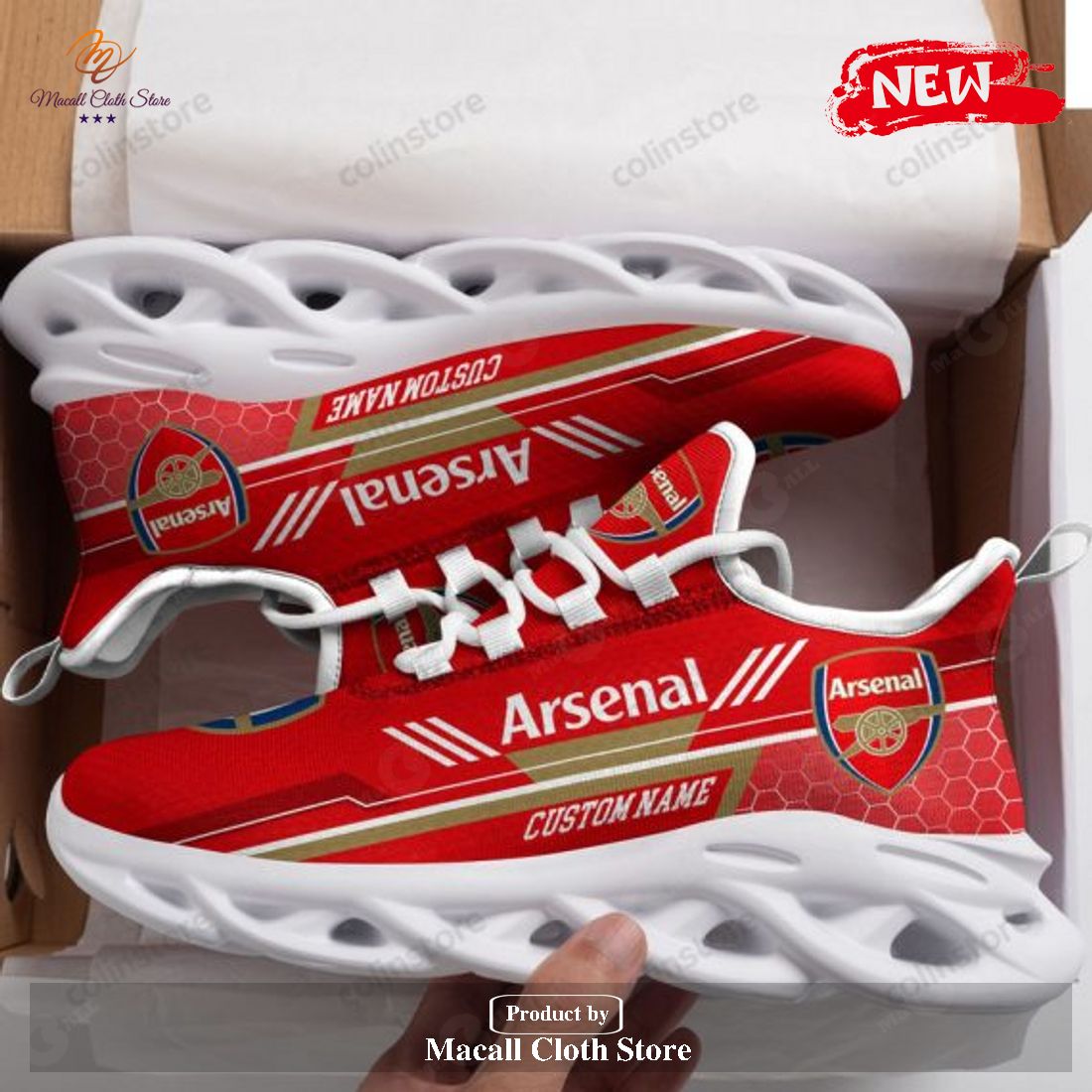 Personalized Name Arsenal s Running Sports For Football Fan Football Fan Max Soul Sneaker Shoes