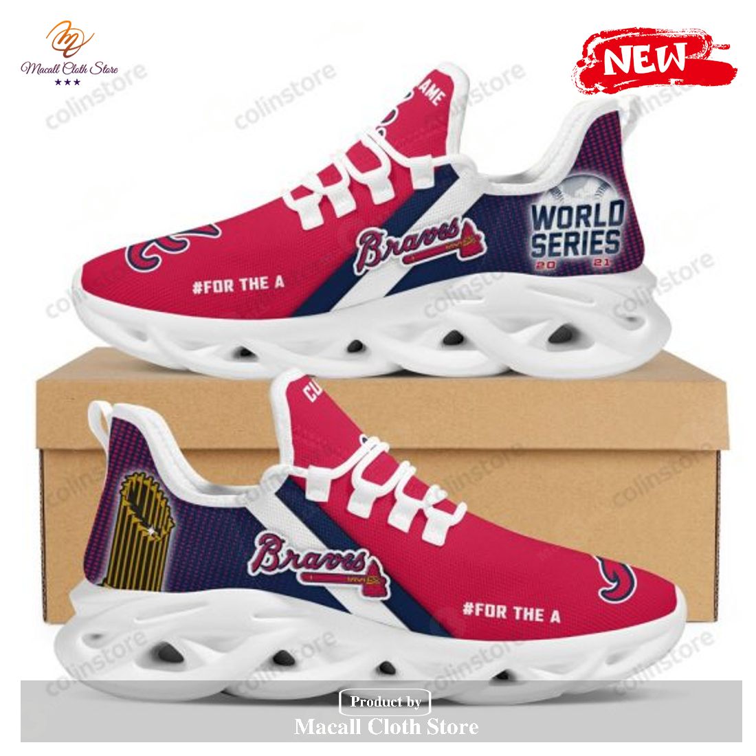 Personalized Name Atlanta Braves 2021 World Series Champions Trending Clunky For Baseball Fans Max Soul Sneaker Shoes
