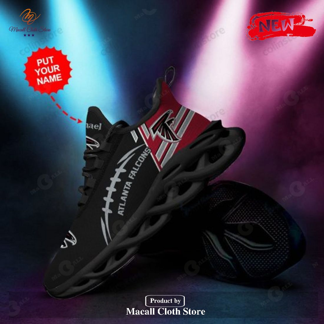 Personalized Name Atlanta Falcons Running Sports Hot Luxury Max Soul Sneaker Shoes Personalized Name Atlanta Falcons Running Sports Hot Luxury Max Soul Sneaker Shoes