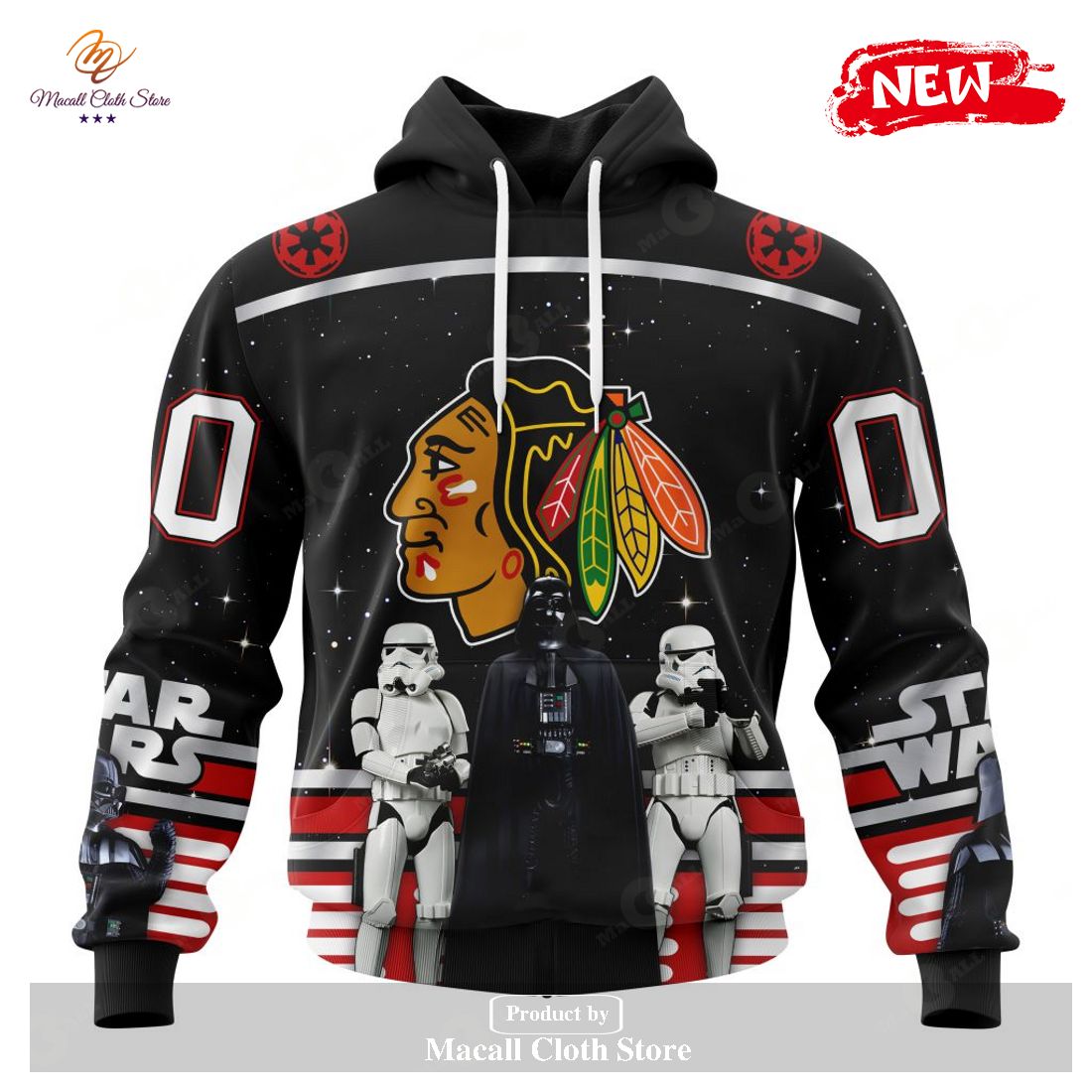 Personalized NHL Chicago Blackhawks Special Star Wars Black Design May ...