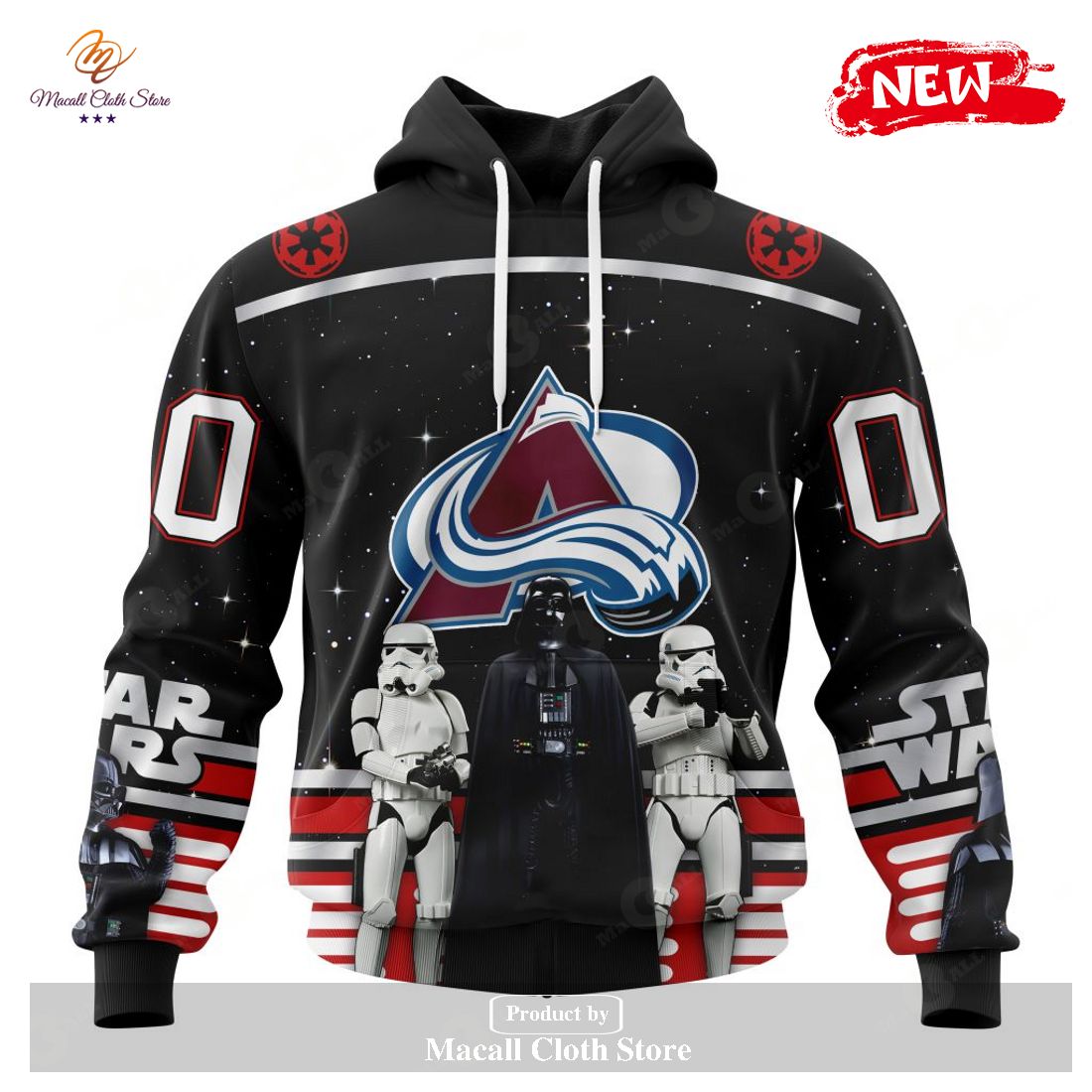 Personalized NHL Colorado Avalanche Special Star Wars Black Design May The 4th Be With You Hoodie Sweatshirt 3D