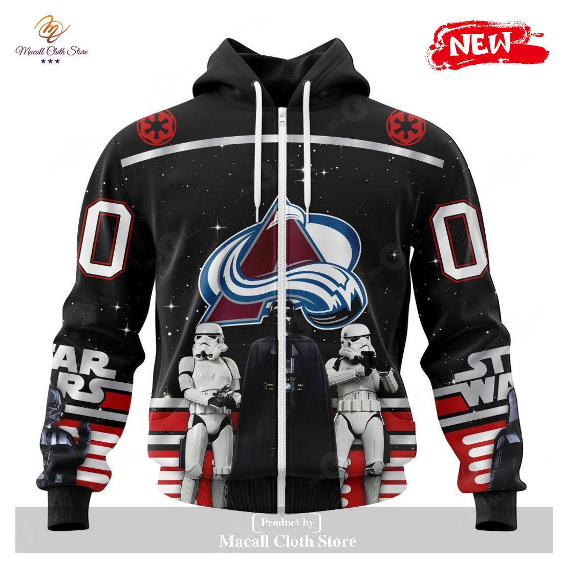 Personalized NHL Colorado Avalanche Special Star Wars Black Design May The 4th Be With You Hoodie Sweatshirt 3D