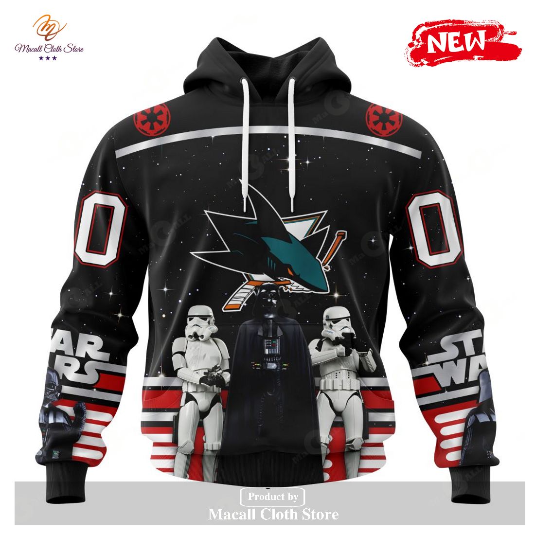 Personalized NHL San Jose Sharks Special Star Wars Black Design May The 4th Be With You Hoodie Sweatshirt 3D Personalized NHL San Jose Sharks Special Star Wars Black Design May The 4th Be With You Hoodie Sweatshirt 3D