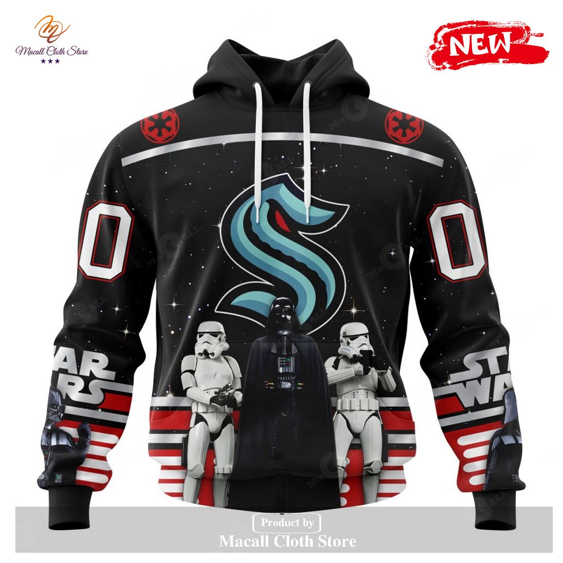 Personalized NHL Seattle Kraken Special Star Wars Black Design May The 4th Be With You Hoodie Sweatshirt 3D Personalized NHL Seattle Kraken Special Star Wars Black Design May The 4th Be With You Hoodie Sweatshirt 3D