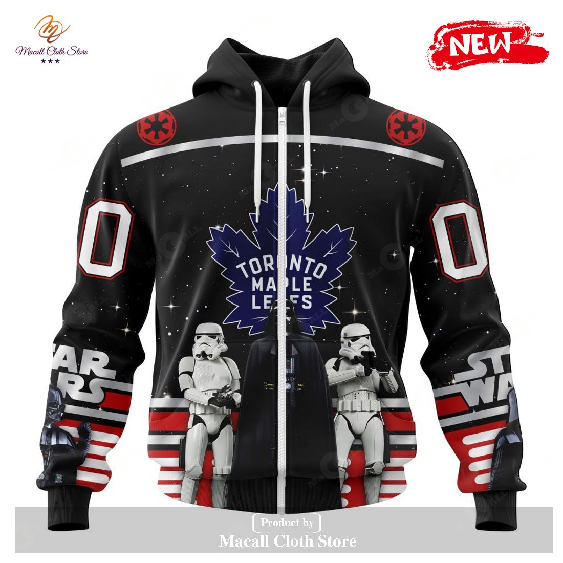 Personalized NHL Toronto Maple Leafs Special Star Wars Black Design May The 4th Be With You Hoodie Sweatshirt 3D