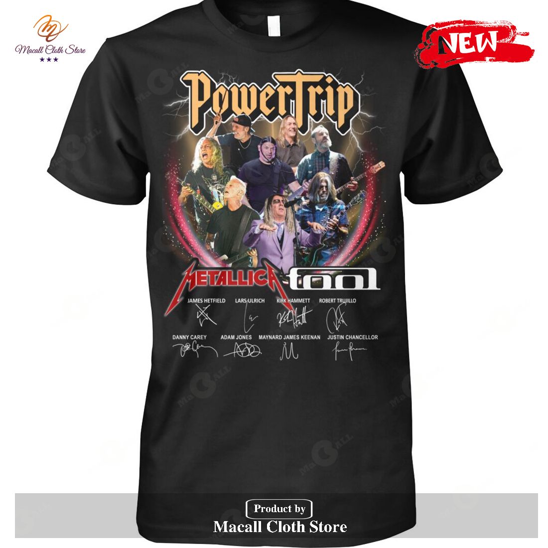 Cool PowerTrip ACDC Anniversary Signatures-Unisex T-Shirt - Macall ...