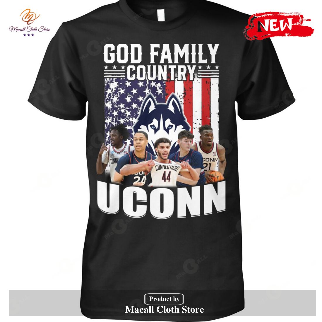 God Family Country Uconn Teams-Unisex T-Shirt God Family Country Uconn Teams-Unisex T-Shirt
