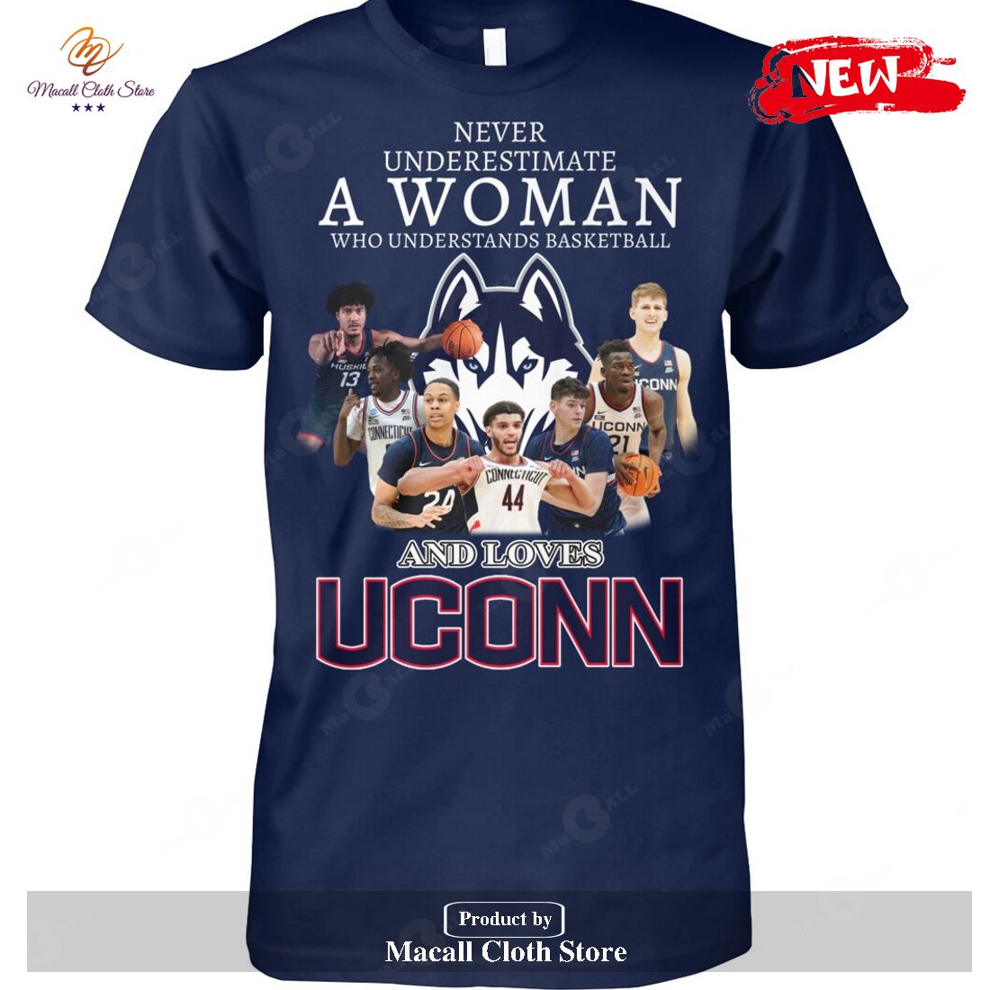 Never Underestimate A Woman Who Understands Basketball And Loves Uconn-Unisex T-Shirt