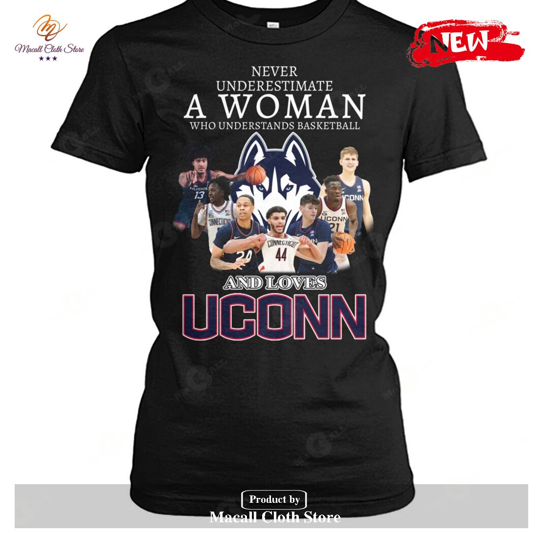 Never Underestimate A Woman Who Understands Basketball And Loves Uconn-Unisex T-Shirt
