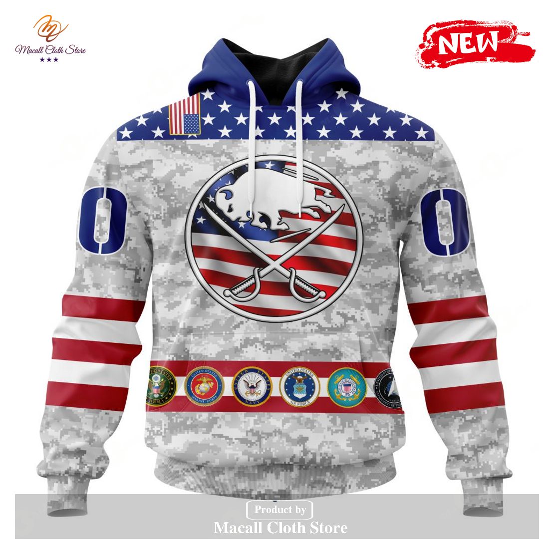 Personalized NHL Buffalo Sabres Armed Forces Appreciation Hoodie Sweatshirt 3D Personalized NHL Buffalo Sabres Armed Forces Appreciation Hoodie Sweatshirt 3D