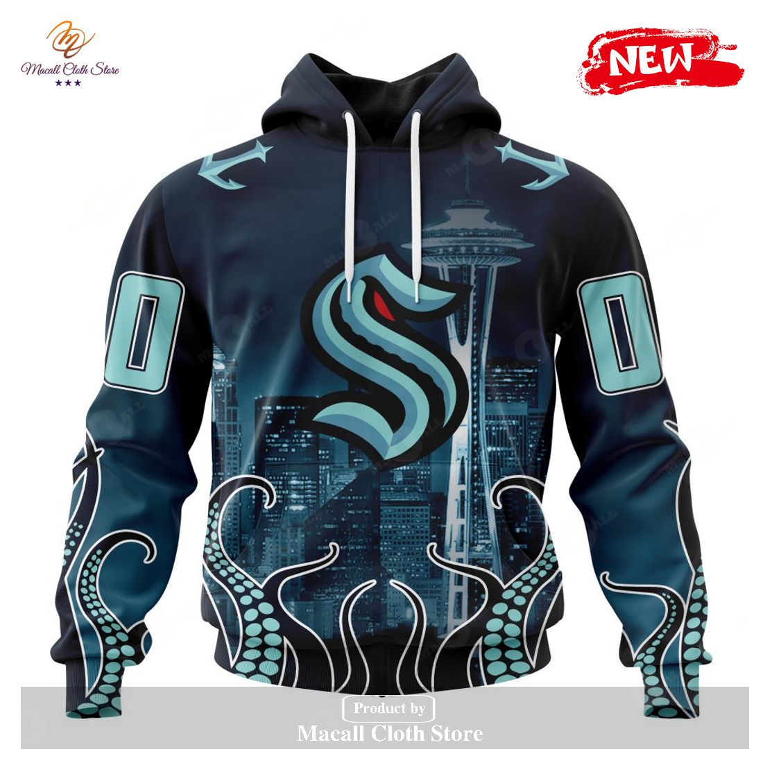 Personalized NHL Seattle Kraken Special Design With Space Needle Hoodie Sweatshirt 3D