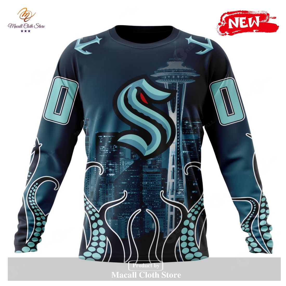 Personalized NHL Seattle Kraken Special Design With Space Needle Hoodie Sweatshirt 3D Personalized NHL Seattle Kraken Special Design With Space Needle Hoodie Sweatshirt 3D