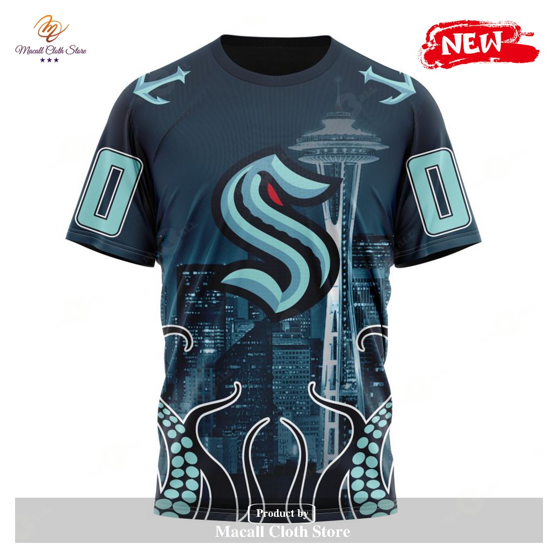 Personalized NHL Seattle Kraken Special Design With Space Needle Hoodie Sweatshirt 3D Personalized NHL Seattle Kraken Special Design With Space Needle Hoodie Sweatshirt 3D