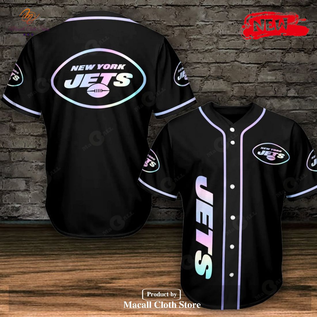 NFL New York Jets Black Gradient Color Design Baseball Jersey NFL New York Jets Black Gradient Color Design Baseball Jersey