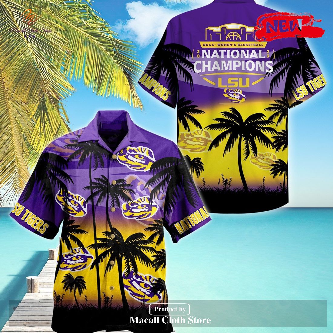 Lsu Tigers 2023 Ncaa Women S Basketball National Champions Coconut Tree Fashion Hawaiian Shirt