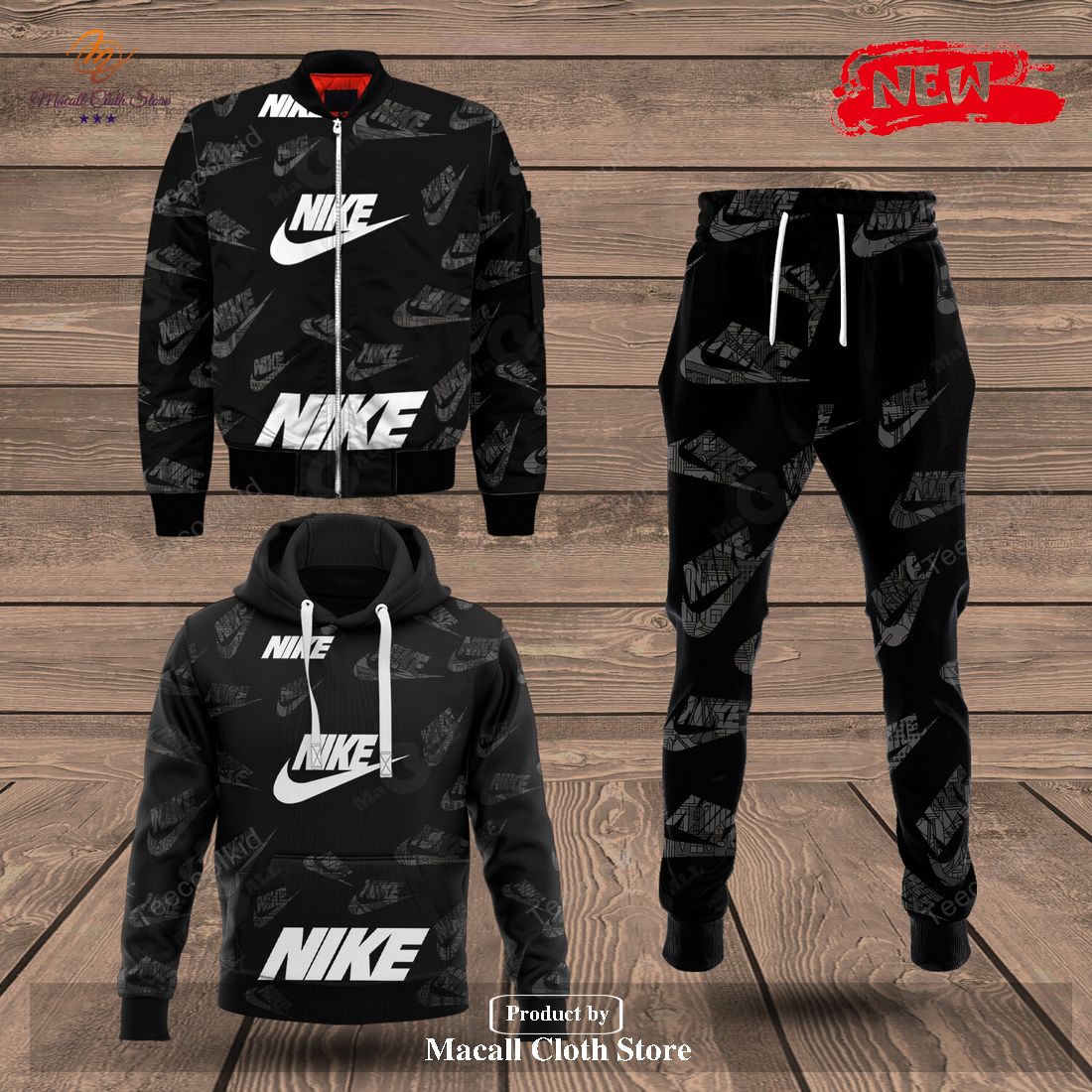 Nike Fashion Black Full Options Trending Style Hoodie Sweatshirt 3D And Pants