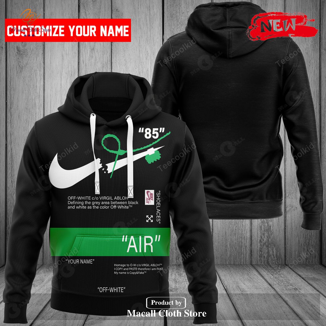Nike Fashion Custom Black Air Design Hoodie Sweatshirt 3D And Pants