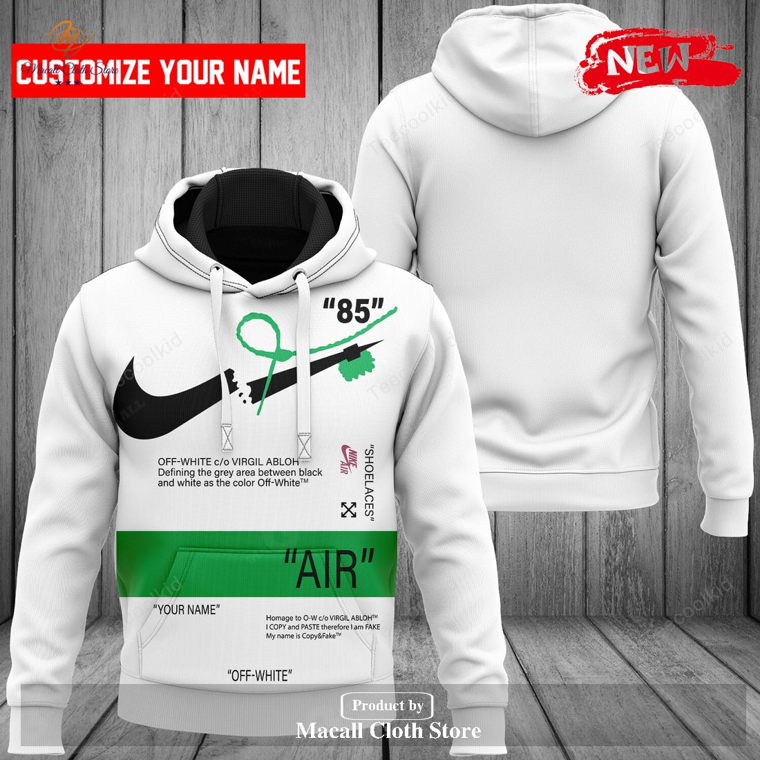 Nike Fashion Custom White Air Design Hoodie Sweatshirt 3D And Pants