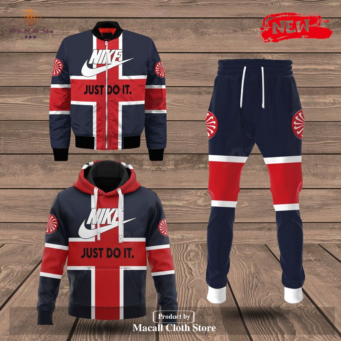 Nike Fashion Red Full Option Just Do It Luxury Design Hoodie Sweatshirt 3D And Pants