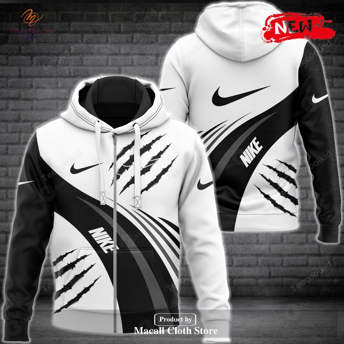 Nike Fashion Scratch Effect Hot Luxury Design Hoodie Sweatshirt 3D And Pants