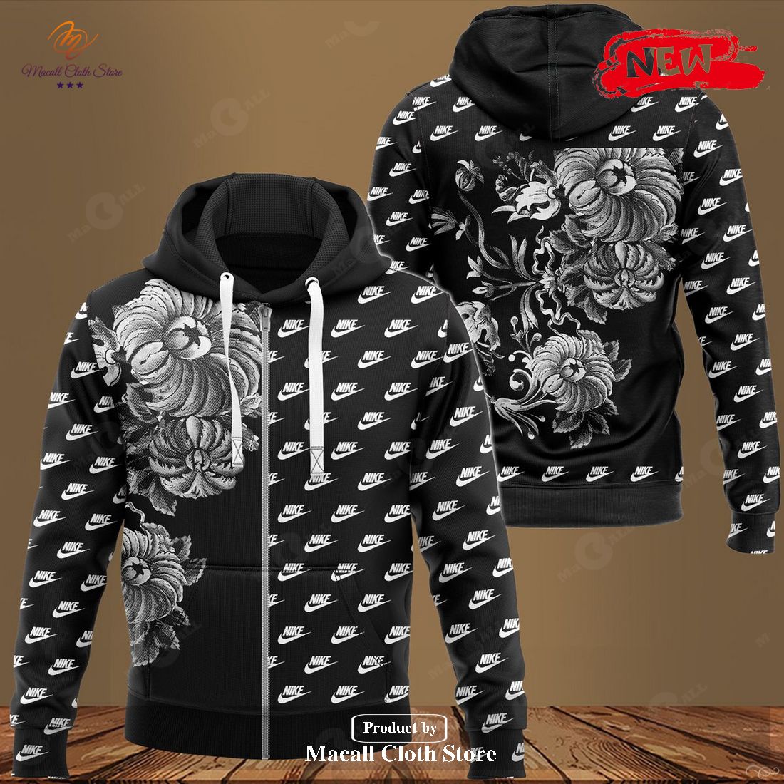 Nike Hoodie Effect Flower US Special Luxury Fashion Hoodie Sweatshirt 3D And Pants
