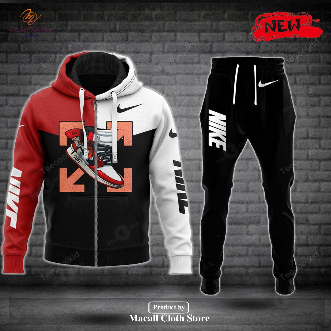 Nike Mix Color Design Air Sneakers Nike Luxury Fashion Hoodie Sweatshirt 3D And Pants