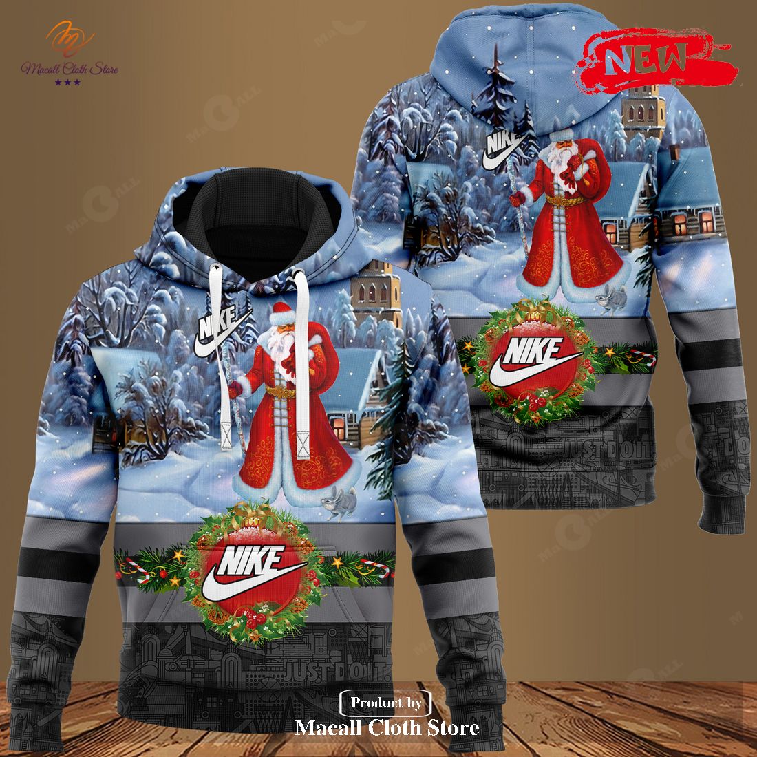 Nike Santa Claus For Christmas Night Luxury Design US Hoodie Sweatshirt 3D And Pants