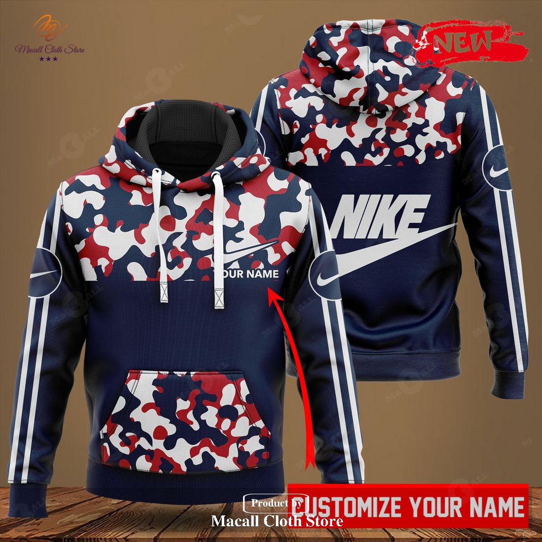 Personalized Nike Red White Dot Luxury Design Hoodie Sweatshirt 3D And Pants