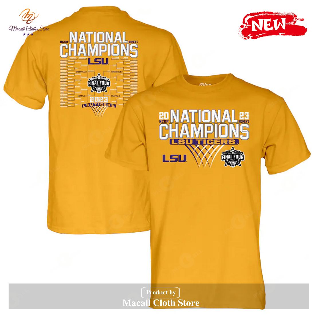 LSU Tigers 2023 NCAA Women?s Basketball National Champions Gold T-Shirt 3D LSU Tigers 2023 NCAA Women?s Basketball National Champions Gold T-Shirt 3D