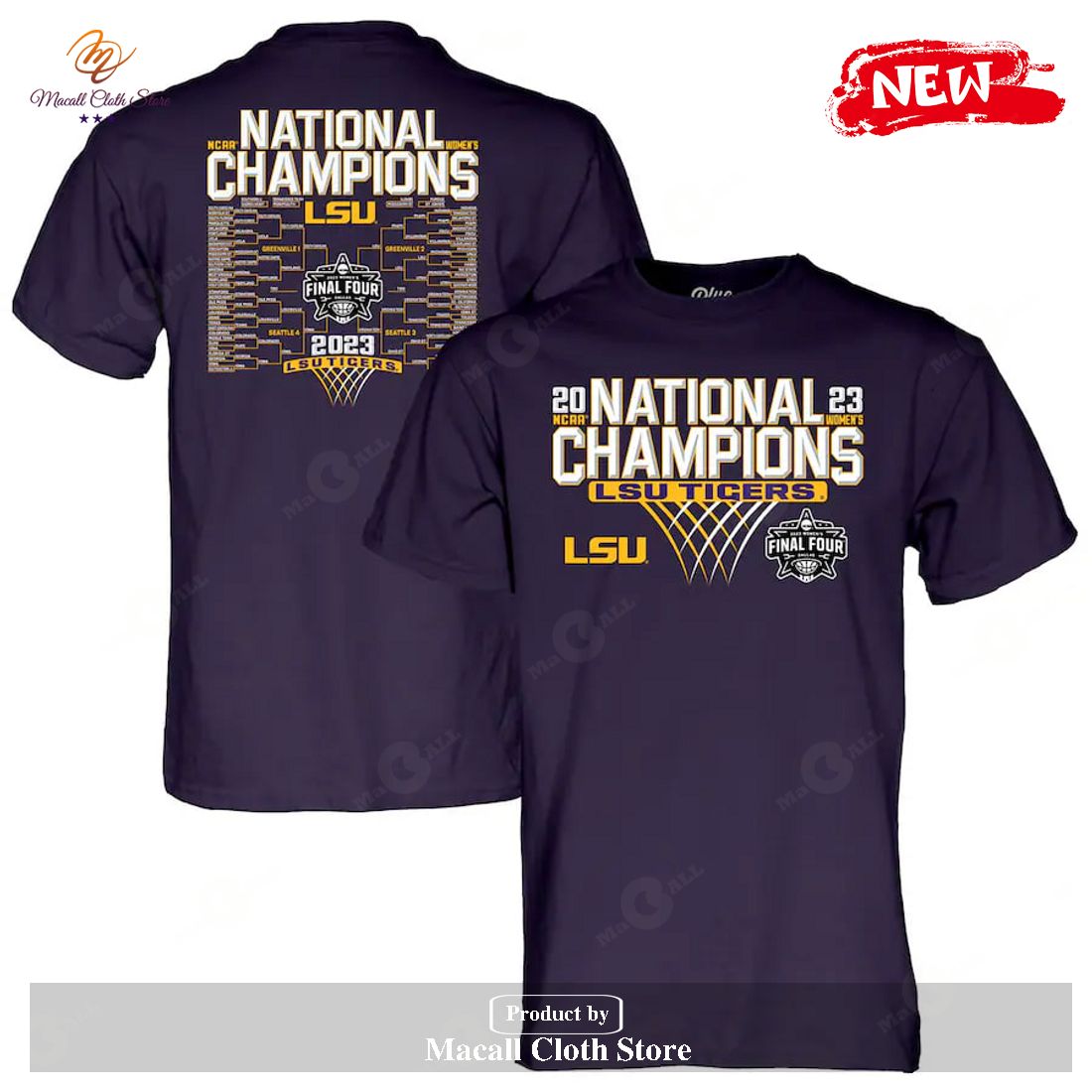 LSU Tigers 2023 NCAA Women?s Basketball National Champions Purple T-Shirt 3D LSU Tigers 2023 NCAA Women?s Basketball National Champions Purple T-Shirt 3D
