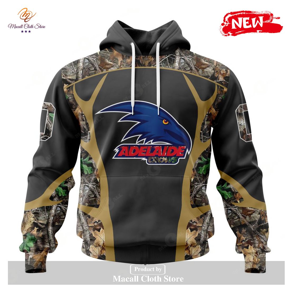 [NEW] Personalized AFL Adelaide Crows Special Camo Hunting Design Hoodie Sweatshirt 3D