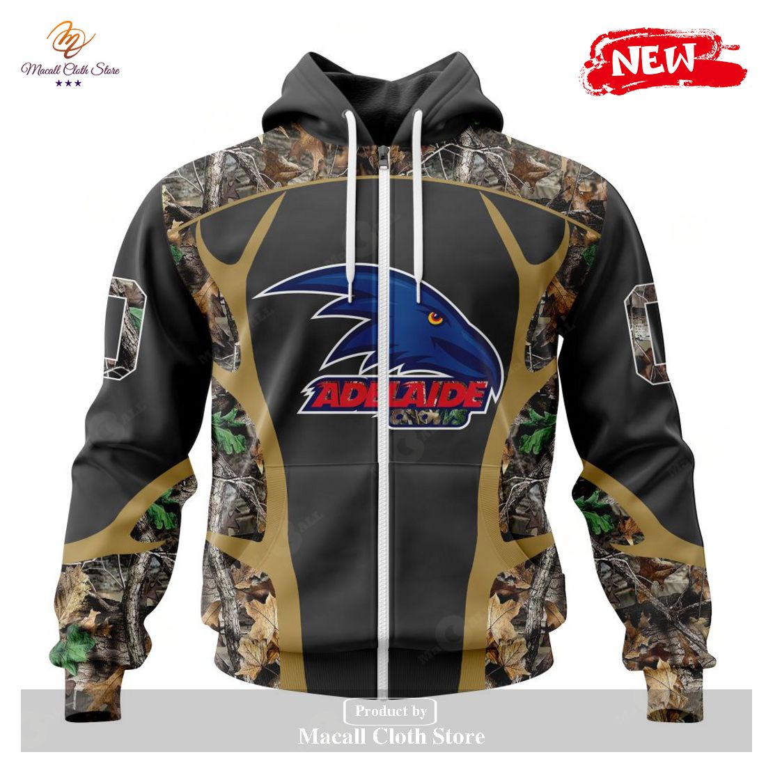 [NEW] Personalized AFL Adelaide Crows Special Camo Hunting Design Hoodie Sweatshirt 3D